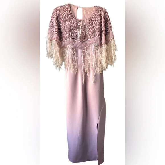 ASOS DESIGN SIZE 6 Pink Stunning Embellished Scuba Pearld Feather Midi Dress . ASOS DESIGN SIZE 6 Pink Stunning Embellished Scuba Pearld Feather Midi Dress .